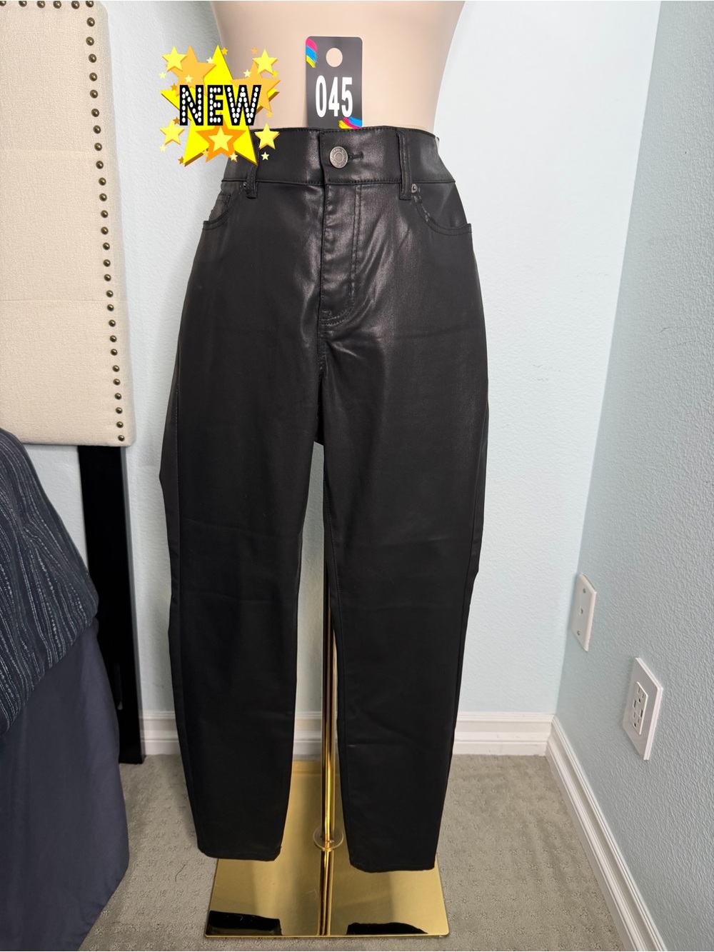 New York and Company Coated Leather Pants #045